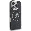 Karl Lagerfeld IML Glitter Karl & Choupette Heads Logo Funda MagSafe para Apple iPhone 16 Pro, negro