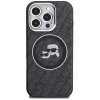 KARL LAGERFELD IML Glitter Karl & Choupette Heads Logo Funda MagSafe para iPhone 16 Pro Max, negro