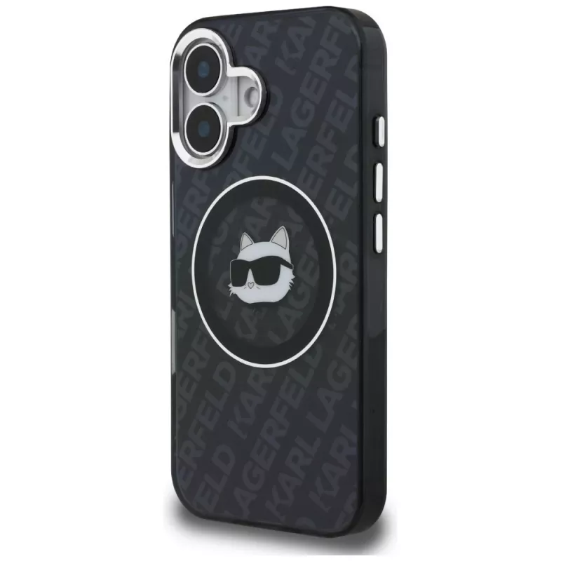 Karl Lagerfeld IML Choupette Head Logo funda MagSafe para iPhone 16, negro