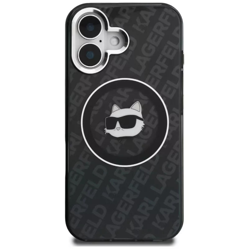 Karl Lagerfeld IML Choupette Head Logo funda MagSafe para iPhone 16, negro