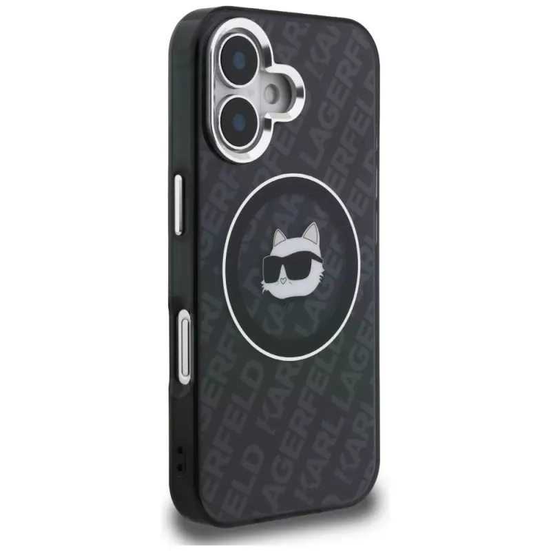 Karl Lagerfeld IML Choupette Head Logo funda MagSafe para iPhone 16, negro