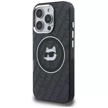 Karl Lagerfeld IML Choupette Head Logo funda MagSafe para iPhone 16 Pro, negro