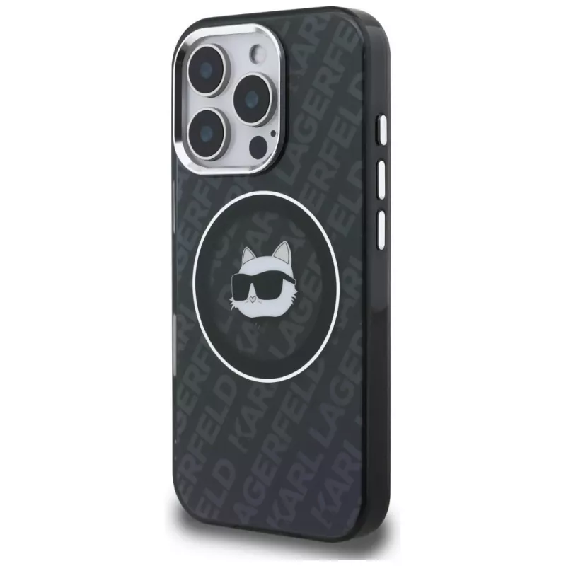 Karl Lagerfeld IML Choupette Head Logo funda MagSafe para iPhone 16 Pro, negro