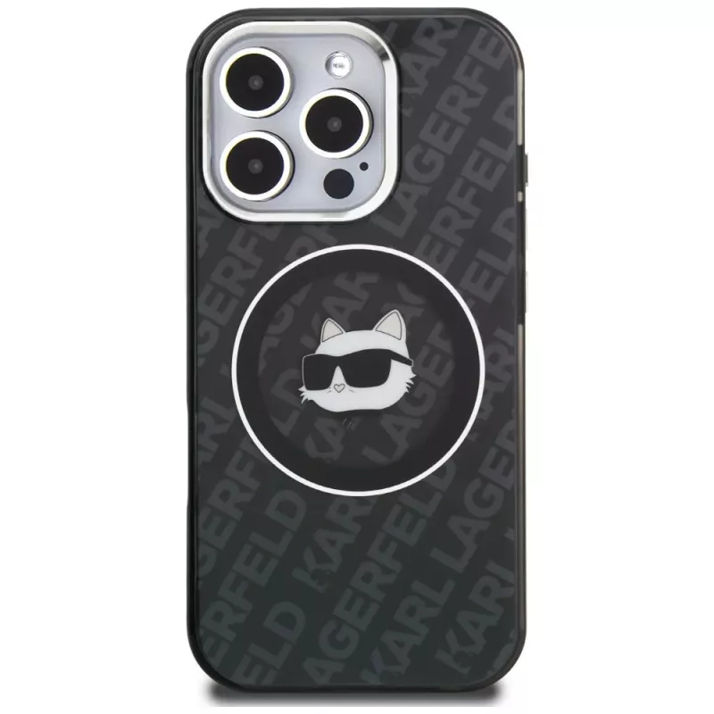 Karl Lagerfeld IML Choupette Head Logo funda MagSafe para iPhone 16 Pro, negro