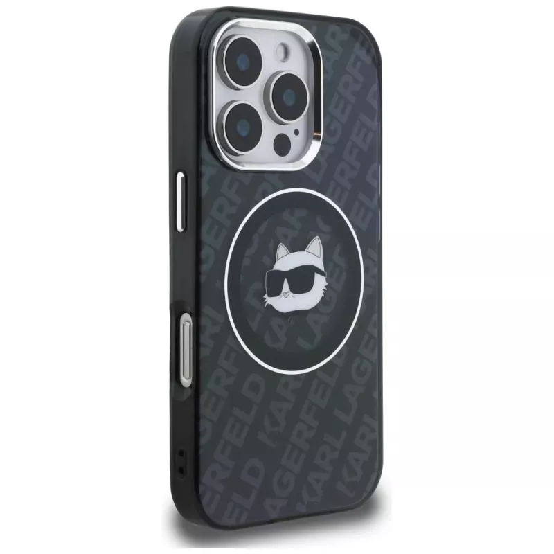 Karl Lagerfeld IML Choupette Head Logo funda MagSafe para iPhone 16 Pro, negro