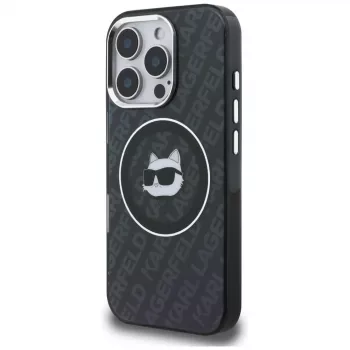 KARL LAGERFELD IML Choupette Head Logo funda MagSafe para Apple iPhone 16 Pro Max, negro
