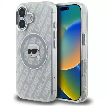 Karl Lagerfeld IML Karl Head Logo funda MagSafe para iPhone 16, gris