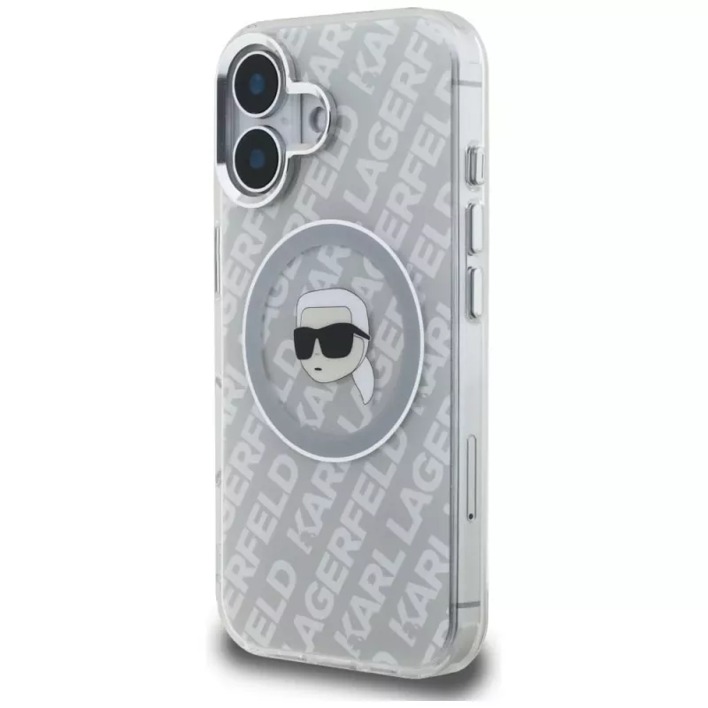 Karl Lagerfeld IML Karl Head Logo funda MagSafe para iPhone 16, gris