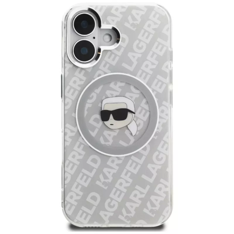 Karl Lagerfeld IML Karl Head Logo funda MagSafe para iPhone 16, gris