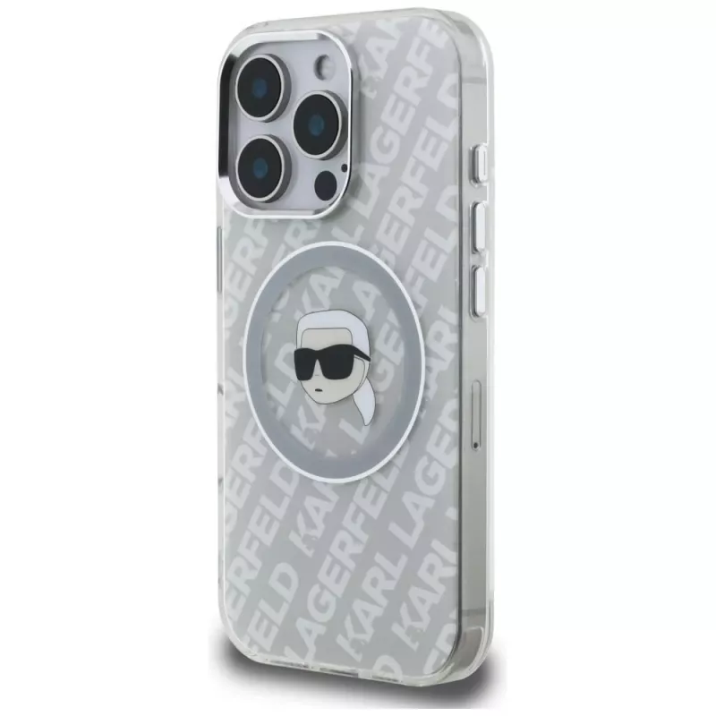 KARL LAGERFELD IML Karl Head Logo funda MagSafe para Apple iPhone 16 Pro, gris