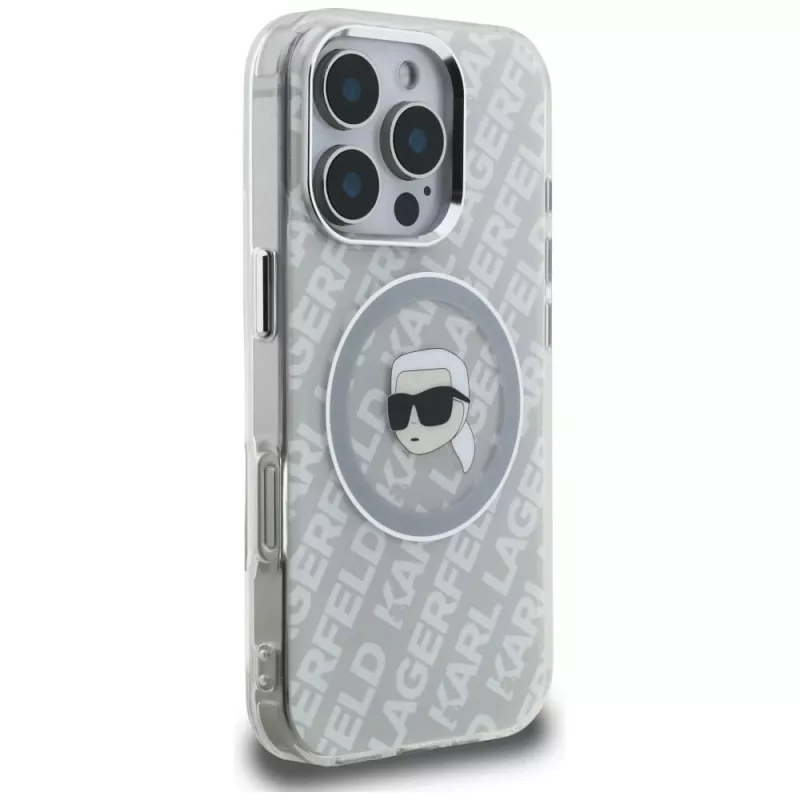 KARL LAGERFELD IML Karl Head Logo funda MagSafe para Apple iPhone 16 Pro, gris
