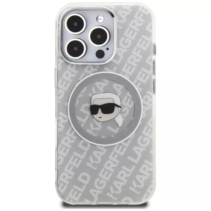 KARL LAGERFELD IML Karl Head Logo funda MagSafe para Apple iPhone 16 Pro Max - gris