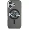 KARL LAGERFELD IML Glitter Karl & Choupette Sketch Logo funda MagSafe para iPhone 16 negro