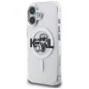Karl Lagerfeld IML Glitter Karl & Choupette Sketch Logo funda MagSafe para iPhone 16, transparente