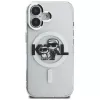 Karl Lagerfeld IML Glitter Karl & Choupette Sketch Logo funda MagSafe para iPhone 16, transparente