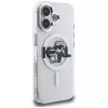 Karl Lagerfeld IML Glitter Karl & Choupette Sketch Logo funda MagSafe para iPhone 16, transparente