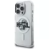 KARL LAGERFELD IML Glitter Karl & Choupette Sketch Logo funda MagSafe para iPhone 16 Pro, transparente