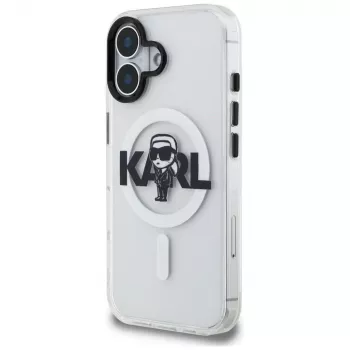 KARL LAGERFELD IML Karl Sketch Logo funda MagSafe para iPhone 16, transparente