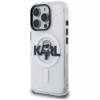 KARL LAGERFELD IML Karl Sketch Logo funda MagSafe para Apple iPhone 16 Pro, transparente
