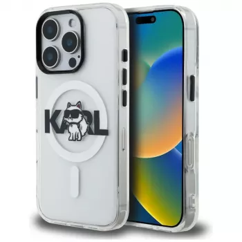 KARL LAGERFELD IML Choupette Sketch Logo funda MagSafe para iPhone 16 Pro Max, transparente