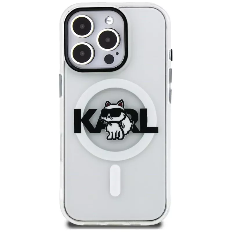 KARL LAGERFELD IML Choupette Sketch Logo funda MagSafe para iPhone 16 Pro Max, transparente