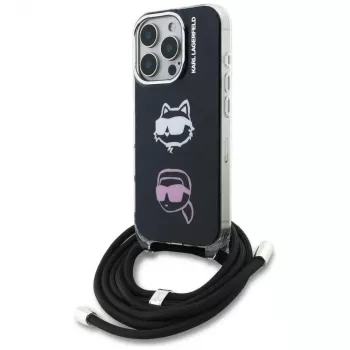 KARL LAGERFELD IML funda crossbody para iPhone 16 Pro, negro