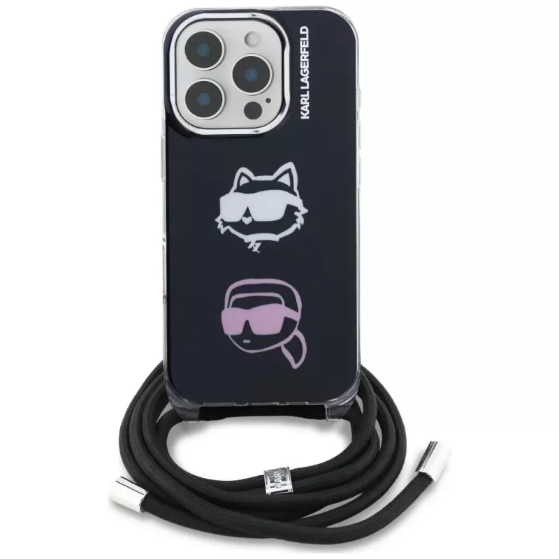 KARL LAGERFELD IML funda crossbody para iPhone 16 Pro, negro