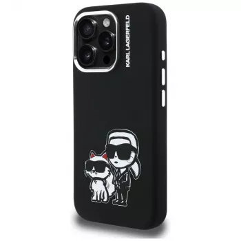 KARL LAGERFELD funda de silicona Karl & Choupette Sketch MagSafe para Apple iPhone 16 Pro Max, negro