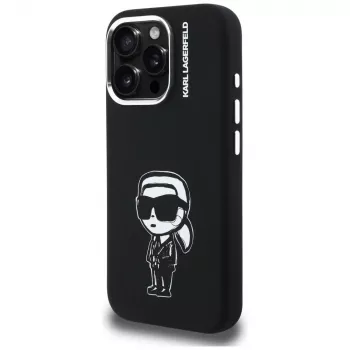 KARL LAGERFELD funda de silicona Karl Sketch MagSafe para Apple iPhone 16 Pro Max, negro