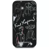 KARL LAGERFELD funda MagSafe Grained Pattern & Logo para iPhone 16, negro