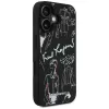 KARL LAGERFELD funda MagSafe Grained Pattern & Logo para iPhone 16, negro
