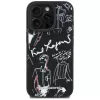 KARL LAGERFELD funda MagSafe Grained Pattern & Logo para iPhone 16 Pro, negro