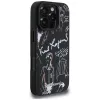 KARL LAGERFELD funda MagSafe Grained Pattern & Logo para iPhone 16 Pro, negro
