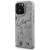 Karl Lagerfeld funda MagSafe Grained Pattern & Logo para Apple iPhone 16 Pro, gris