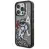 KARL LAGERFELD funda Liquid Glitter Choupette Logo para iPhone 16 Pro, negro