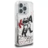 Karl Lagerfeld funda Liquid Glitter Choupette Logo para Apple iPhone 16 Pro Max, transparente