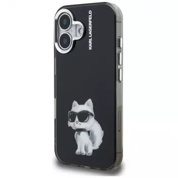 Karl Lagerfeld funda IML Aquarelle Choupette & Logo para iPhone 16, negro