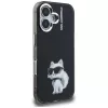Karl Lagerfeld funda IML Aquarelle Choupette & Logo para iPhone 16, negro