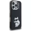 Karl Lagerfeld funda trasera IML Aquarelle Choupette & Logo para Apple iPhone 16 Pro, negro