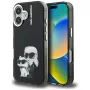 KARL LAGERFELD funda trasera IML Aquarelle Karl & Choupette & Logo para Apple iPhone 16, negro
