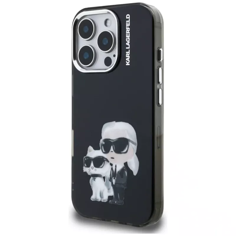 KARL LAGERFELD funda protectora IML Aquarelle para Apple iPhone 16 Pro - negro