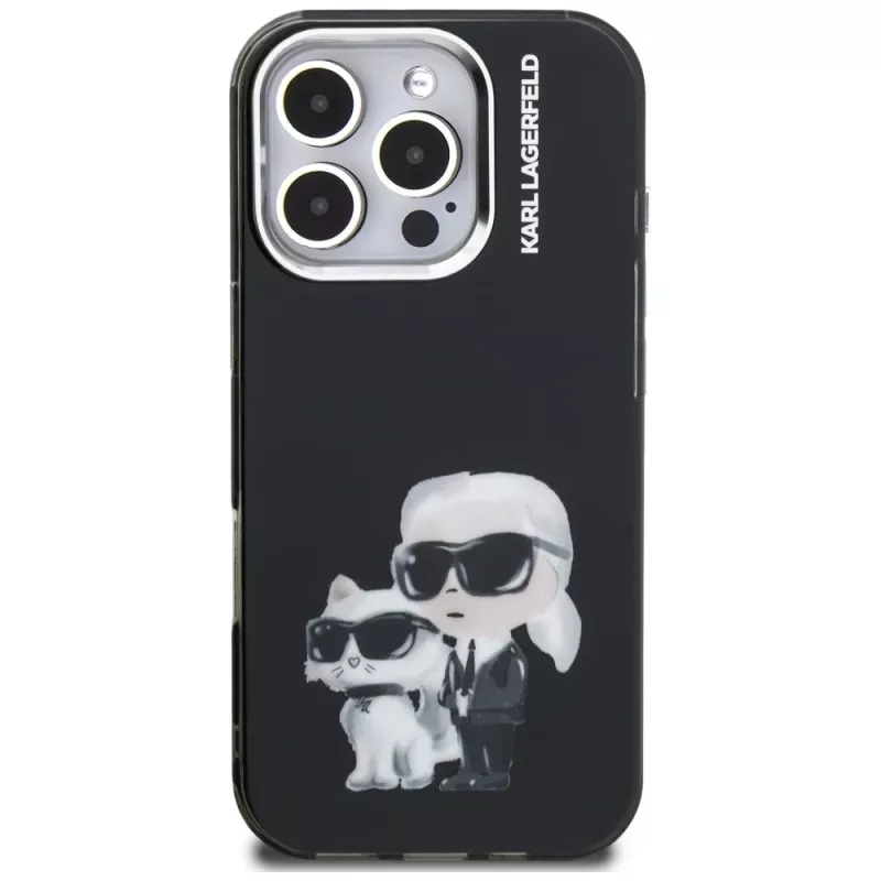 KARL LAGERFELD funda protectora IML Aquarelle para Apple iPhone 16 Pro - negro