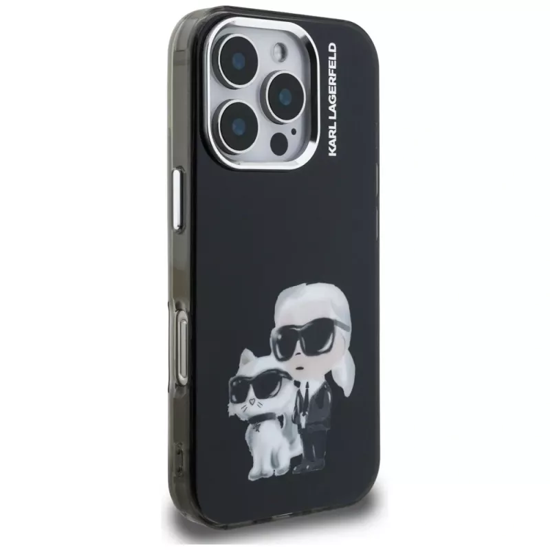 KARL LAGERFELD funda protectora IML Aquarelle para Apple iPhone 16 Pro - negro