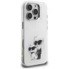 Karl Lagerfeld funda IML Aquarelle Karl & Choupette & Logo para iPhone 16 Pro Max blanco