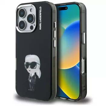 Karl Lagerfeld funda IML Aquarelle Karl & Logo para iPhone 16 Pro Max negro