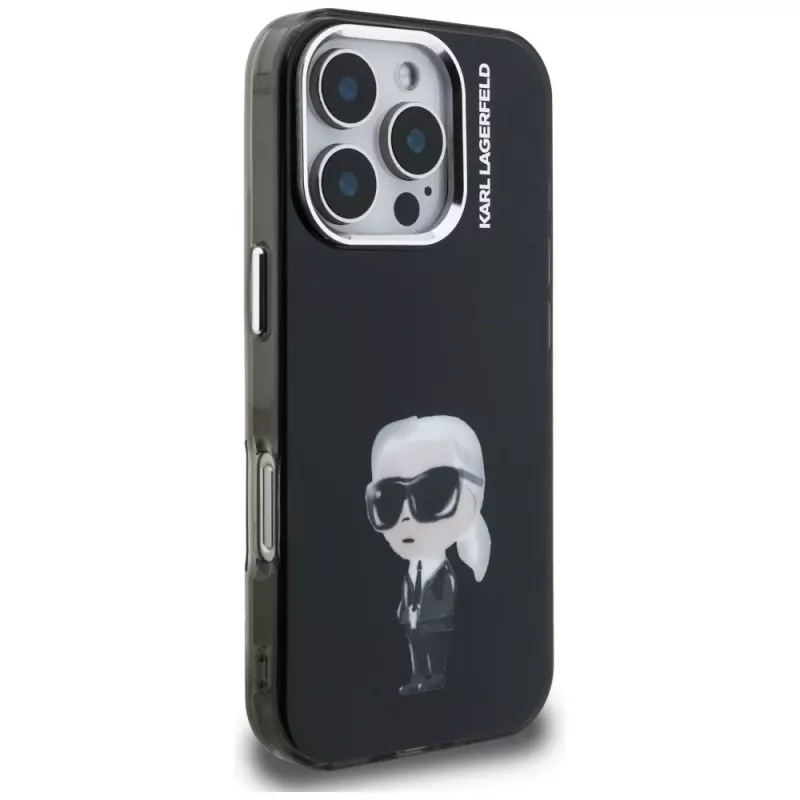 Karl Lagerfeld funda IML Aquarelle Karl & Logo para iPhone 16 Pro Max negro