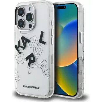 Karl Lagerfeld IML Sketched Graphic Funda para iPhone 16 Pro Transparente