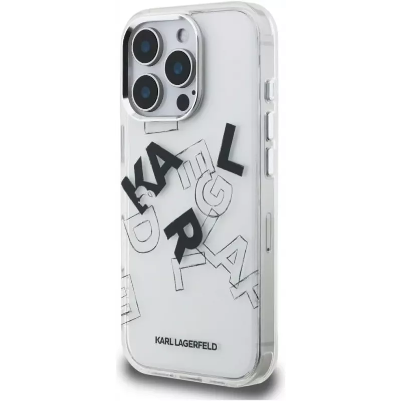 Karl Lagerfeld IML Sketched Graphic Funda para iPhone 16 Pro Transparente