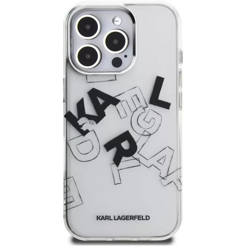 Karl Lagerfeld IML Sketched Graphic Funda para iPhone 16 Pro Transparente