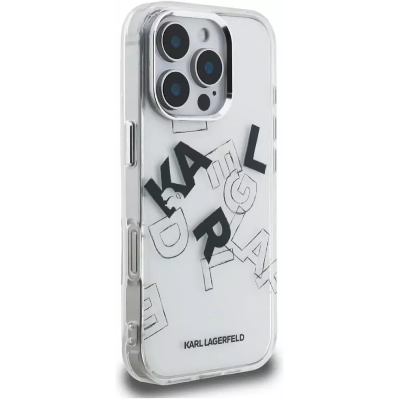 Karl Lagerfeld IML Sketched Graphic Funda para iPhone 16 Pro Transparente